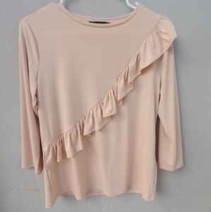Ivanka Trump Ruffle Long Sleeve Top